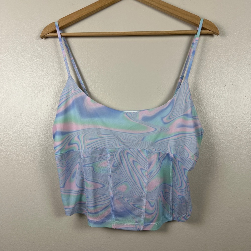 Elodie Women's XL Cami‎ Top Multicolor Pastel Marble Mesh NEW